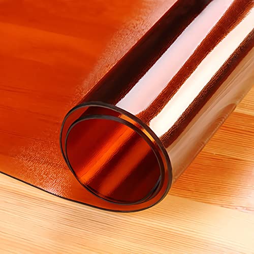 2mm Dick Transparente Tischdecken Tischfolie 75x140cm PVC Glasklar Folie Tischschutz Wasserdicht Tischschutzfolie Fettdicht,Für Esstisch Couchtisch Und Schreibtisch,Matte Texture Braun,Rechteck von GYUEZX