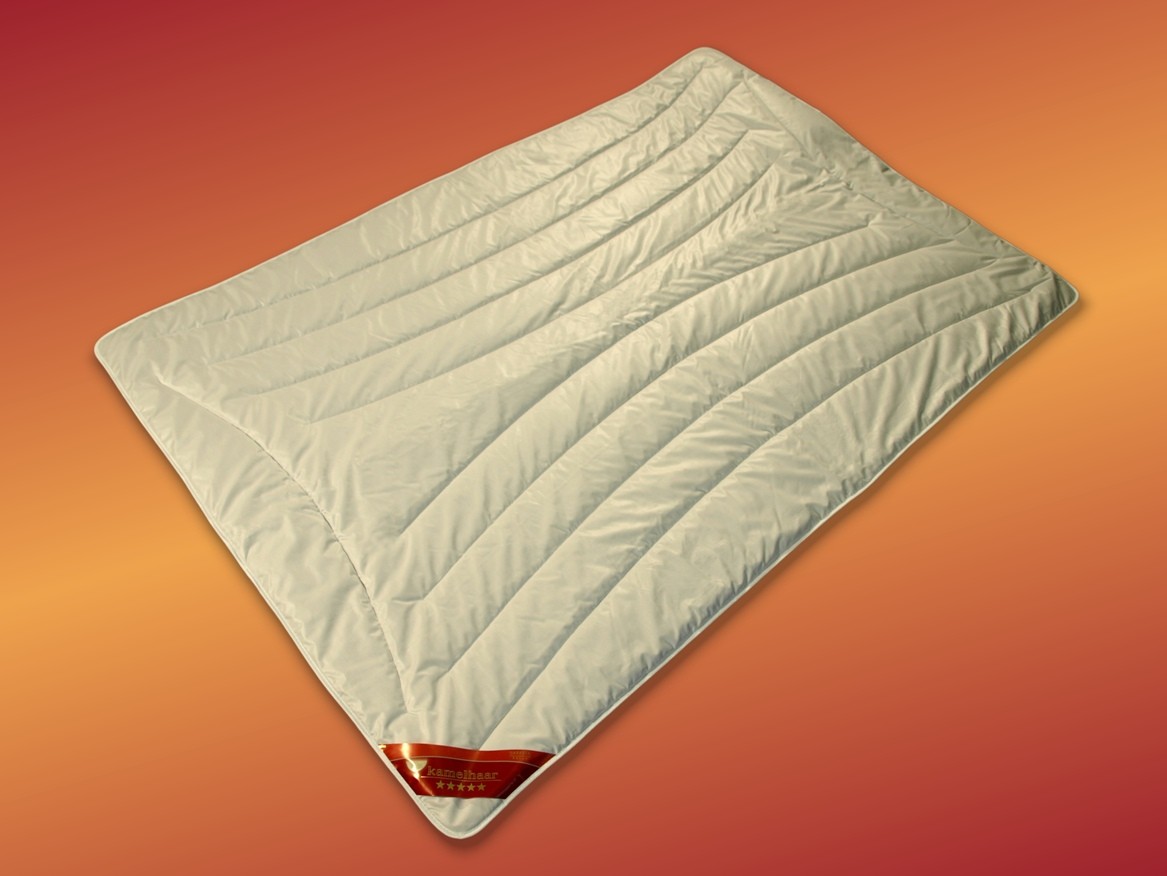 Premium Kamelhaar Leicht Steppbett leichte Ganzjahresdecke 155x220, 1000g von GARANTA