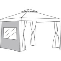 Pavillon-Vorhänge für den Außenbereich mit Öse, 2,6 x 1,9 m, UV-beständig und langlebig, Vorhänge für die Seitenwand, Grau (Fenstervorhänge) von GARDENISTA