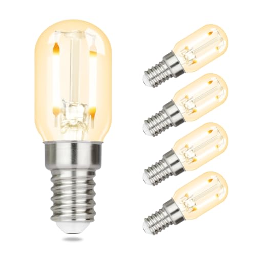 GBLY E14 LED Warmweiss Glühbirne - 4 Pack - Vintage LED Lampen T22 Retro Birne 2W 2700K Warmweiß Edison Leuchtmittel E14 Lampenfassung Kühlschranklampe Light Bulb Energiesparlampe - Nicht Dimmbar von GBLY