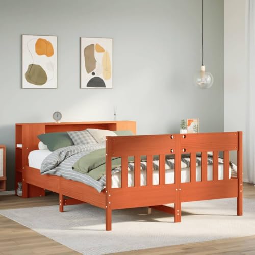 GCHDHAPB Bücherregal Bett ohne Matratze Wachs braun 150x200 cm King Size Massivholz Kiefer GCHDHAPB Bücherregal Bett ohne Matratze Wachs braun 150x200 cm King Size Massivholz Kiefer von GCHDHAPB