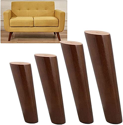 GEBSKI Möbel Möbelbeine for 4 Stück Zuverlässige Möbel Möbelbeine – Holz konische Sofa Möbel Möbelbeine Unterstützung – Möbel Möbelbeine (Color : Brown H6cm, Size : H6cm) von GEBSKI