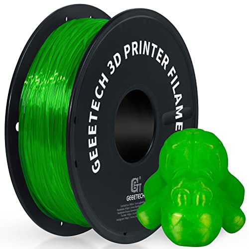 GEEETECH TPU filament 1.75mm Transparent Grün, Flexible 3D Drucker Filament 500g 1 Spool von GEEETECH