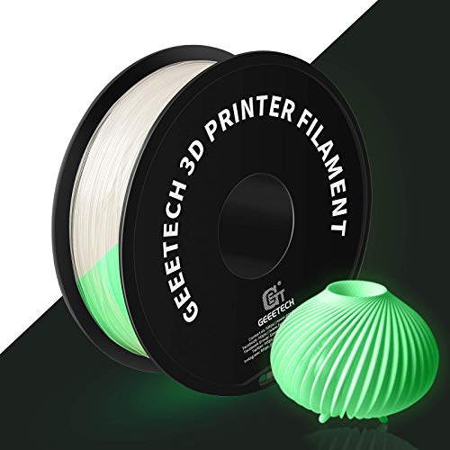 PLA Filament 1.75mm Grauweiß, Glows Grün in the Dark, GEEETECH 3D Drucker Filament 1kg Spool von GEEETECH