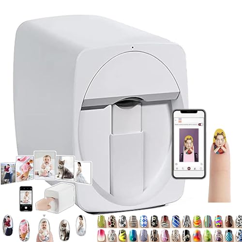GEJLELDS 3D Smart Automatischer Nageldrucker, Unterstützt WiFi/DIY, DIY Digitaler Mobiler Nageldrucker, Digitaler Mobiler Nail-Art-Drucker, 3D-Nagellackiermaschine,A von GEJLELDS