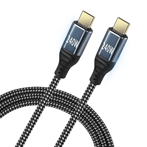 GELRHONR 240W USB C Kabel, USB-C PD3,1 240W 48V5A Kompatibel mit 100w (20V5A) USB C zu USB C Superschnelles Ladekabel, USB 2,0 480 Mbps Datenübertragung-1,5M von GELRHONR