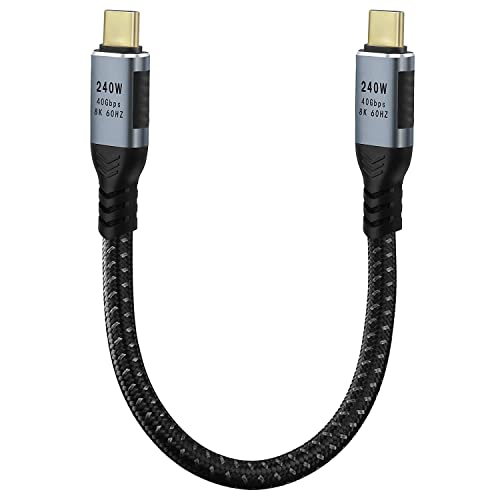 GELRHONR 240W USB C zu USB C Kabel, USB 4,0 Typ C Ladekabel Schnelles Aufladen 40Gbps Datenübertragung,8K@60Hz 4K@120Hz Video, Kompatibel mit Thunderbolt 3, Hub, SSD, Docking (0.2M) von GELRHONR