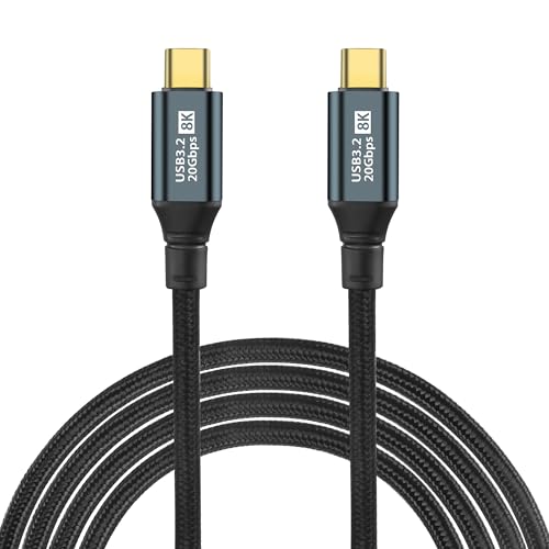 GELRHONR 100W USB C zu USB C Kabel, USB C 3.2 Gen 2 Kabel 20 gbit/s Datenübertragung 20V 5A Schnellladung für OTG, 8K@ 60Hz Videoübertragung für i/phone15,Laptop, Mobiltelefon, Monitor (3M/9.8Ft) von GELRHONR