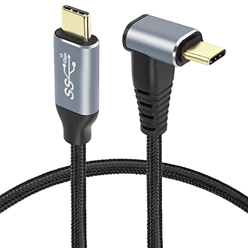 GELRHONR Winkel USB C Kabel 100W, 90 Grad USB3.1 Gen2 USB Typ-C Stecker auf Stecker 10Gbps Datenübertragung 20V5A Schnelllade, für i/Phone 15 Pro max Sam/sung Note20 Ga/laxy S23/S22/S21 (0.5M/1.6Ft) von GELRHONR