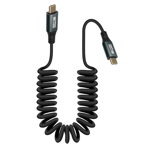 GELRHONR Spiralkabel USB C 100W, 20V 5A Schnellladung USB Typ C Spiralkabel für Auto, Feder Typ C Stecker auf Stecker Carplay Kabel 20Gbps 8k@60Hz, für i/Phone15/Pro/Plus, S23 S22 S21, Note 20 von GELRHONR