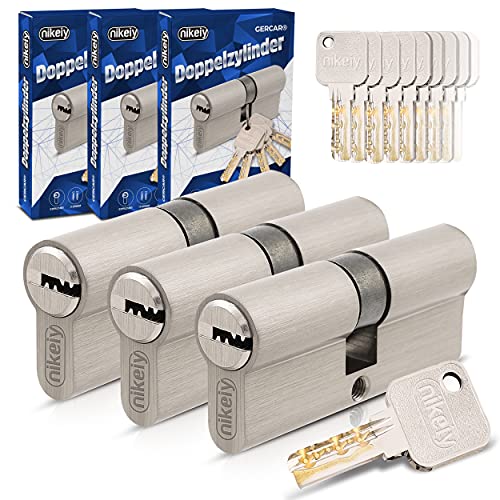 GERCAR Pro Gleichschließend 3x Schließzylinder 30/40 Set 3 Profilzylinder inkl. 15 Schlüssel - 70 mm Türschloss Zylinderschloss 3er Zylinder - Länge: 70mm, A:30 B:40 - Schließsystem GERCAR Pro Gleichschließend 3x Schließzylinder 30/40 Set 3 Profilzylinder inkl. 15 Schlüssel - 70 mm Türschloss Zylinderschloss 3er Zylinder - Länge: 70mm, A:30 B:40 - Schließsystem von GERCAR