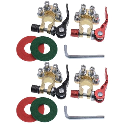 4 Stück Batterieklemmenklemmen Battery Terminal, 4-Wege Batterieklemmen 12V Schnellverschluss Trennwerkzeug Positiver und negativer Batterieanschluss Änderung des Auto-Batterie-Kartenkopfes von GERUI