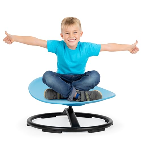 Kinder-Drehstuhl, Autismus sensorische Spielzeug Stuhl for Kinder, sitzen und Spin Stuhl Training Körperkoordination sensorische Balance Training Sitz, Kind Spinning Karussell, Alter 3-12 ( Color : Bl von GFFTYX