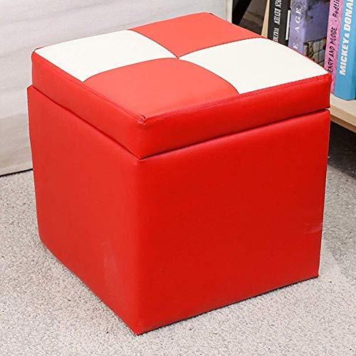 Cube Kunstleder Ottomane Aufbewahrung Fußhocker Pouf Sitzbank, mit Scharnier Oben Organizer Box Pouf Truhe Einzelsitz-g 30x30x32cm(12x12x13) von GFHQDPSC
