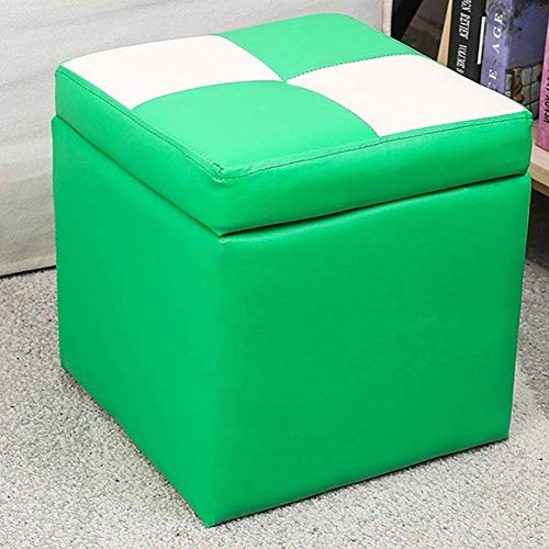 Cube Kunstleder Ottomane Aufbewahrung Fußhocker Pouf Sitzbank,mit Scharnier Top Organizer Box Pouf Truhe Einzelsitz-b 30x30x32cm(12x12x13) von GFHQDPSC