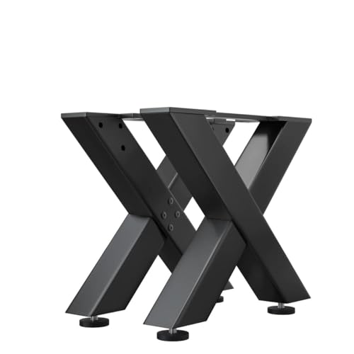 GGMMÖBEL Juana | Tischbeine Metall Schwarz | 2 Stück X Form Tischkufen | Tischgestell B68xH36 cm | Möbelkufen für Couchtisch, Hocker von GGMMÖBEL