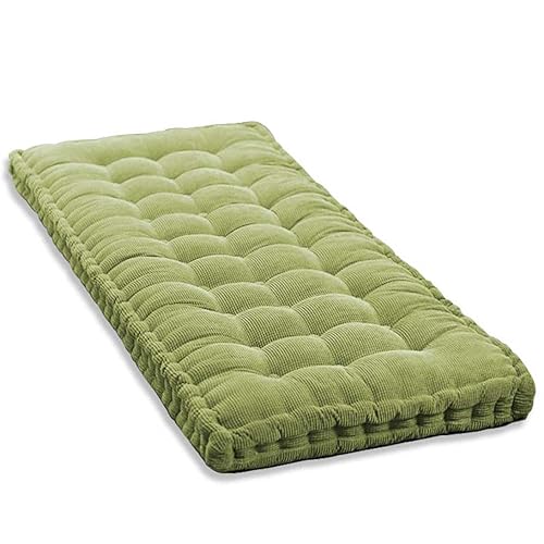 10cm Dickes Bankkissen 2/3 Sitzer,100cm/120cm Baumwolle Bankkissen Sofa Boden Sitzkissen Matratze für Haus Garten Terrasse Schaukel (120x40cm,Grün) von GGoty