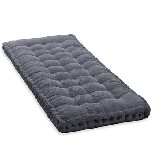 10cm Dickes Bankkissen 2/3 Sitzer,100cm/120cm Baumwolle Bankkissen Sofa Boden Sitzkissen Matratze für Haus Garten Terrasse Schaukel (120x50cm,Dunkelgrau) von GGoty