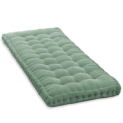 10cm Dickes Bankkissen 2/3 Sitzer,100cm/120cm Baumwolle Bankkissen Sofa Boden Sitzkissen Matratze für Haus Garten Terrasse Schaukel (160x50cm,Lichtgrün) von GGoty