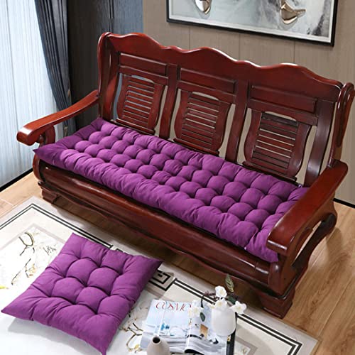 8 cm dickes Bankkissen, 2- und 3-Sitzer, Baumwolle, 80 / 100 cm, rechteckig, für Chaiseschaukel, Sofa, 150 x 50 cm, Violett von GGoty