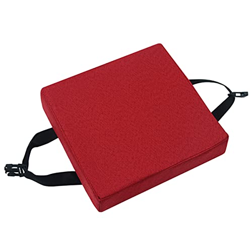 GGoty Dickes 5/8 cm Stuhl-Sitzkissen, quadratisch, Esszimmerstuhl, Hocker, Sitzkissen, rutschfeste Sitzmatte für Zuhause, Schule, Stuhl, Hocker (30 x 30 x 8 cm, rot) von GGoty