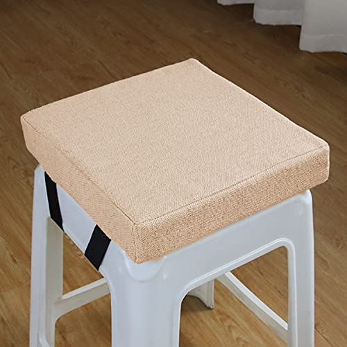 GGoty Dickes 5/8 cm Stuhl-Sitzkissen, quadratisch, Esszimmerstuhl, Hocker, Sitzkissen, rutschfeste Sitzmatte für Zuhause, Schule, Stuhlhocker (35 x 35 x 5 cm, Beige) von GGoty