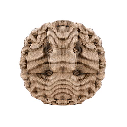 GGoty Sitzkissen Stuhlkissen Dicke Polsterung Steppkissen Tatami Bodenkissen Sofakissen für Indoor Outdoor 40/45/50cm rund Bürostuhl Gartenstuhl Esszimmerstuhl Booster Sitzauflage (40x40cm,braun2) von GGoty