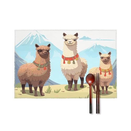Lama und Alpaka Platzsets Platzsets 4er Set Tischmatten 4er Set Tischset Platzdeckchen Innen 4er Platzdeckchen Set Abwaschbar Platzdeckchen Lama und Alpaka Platzsets Platzsets 4er Set Tischmatten 4er Set Tischset Platzdeckchen Innen 4er Platzdeckchen Set Abwaschbar Platzdeckchen von GHENBLT