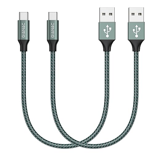 GIANAC USB C Kabel Kurz, [2 Stück 0.5m] 3.1A ladekabel ladekabel usb c schnellladekabel und Synchronisierungskabel USB C für Samsung S10/S9/S8te 10te 9, Huawei P30/P20/Mate 20, Sony Xperia von GIANAC