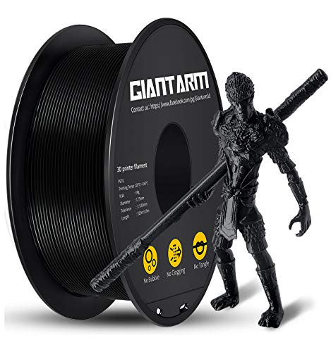 GIANTARM PETG Filament 1,75 mm schwarz für 3D-Drucker 1 kg Spool, PETG_(Polyethylenterephthalat_glykolmodifiziert) von GIANTARM