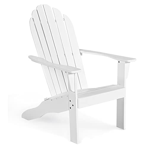 GIANTEX Adirondack Stuhl, Gartenstuhl aus Akazie Holz, Garten Sessel rustikal, Westport Chair/Sessel Design, Gartenmöbel Holzliege 160 kg belastbar, Holzstuhl ergonomisch für Garten, Balkon von GIANTEX