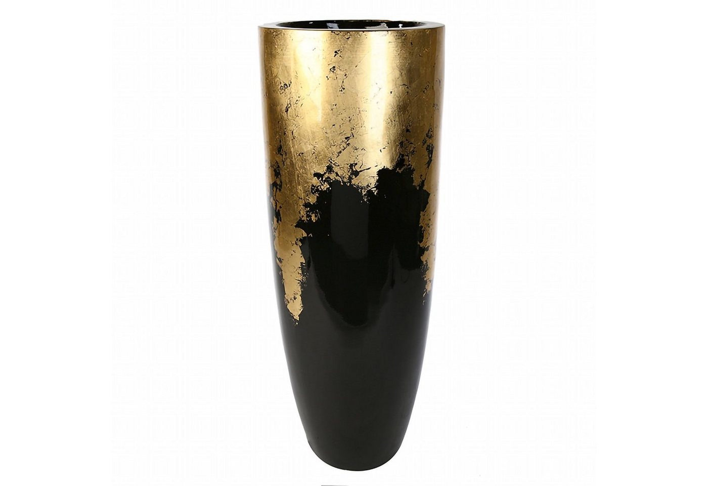 GILDE Blumentopf GILDE Pflanzgefäß Konus - gold-schwarz - H. 100cm x D. 39cm von GILDE