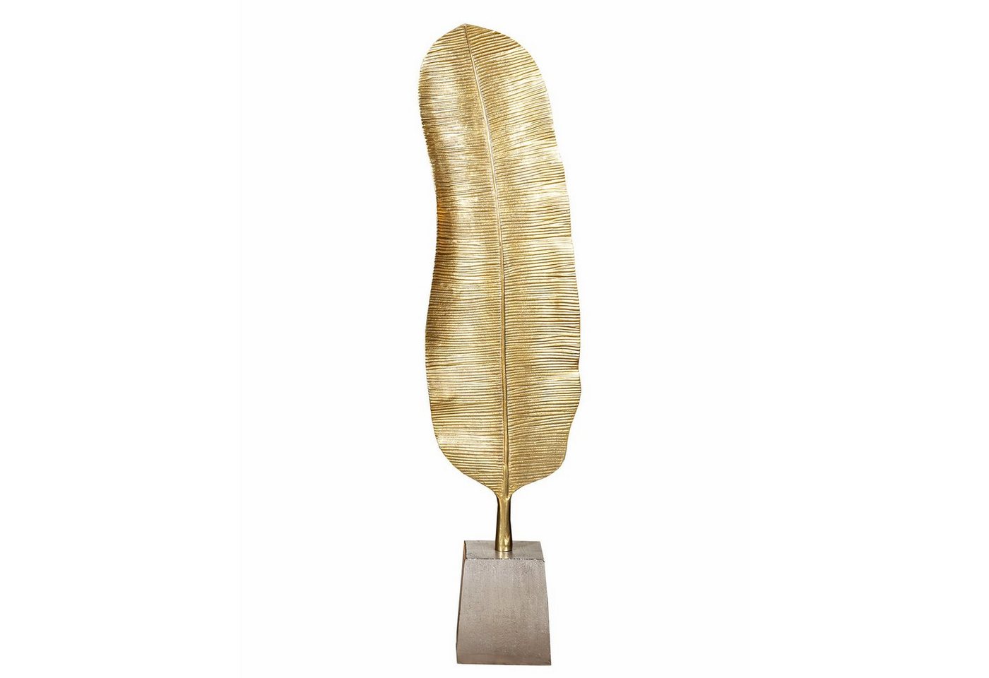 GILDE Dekofigur GILDE Skulptur Blatt - gold - H. 120cm x B. 30cm x T. 15cm von GILDE