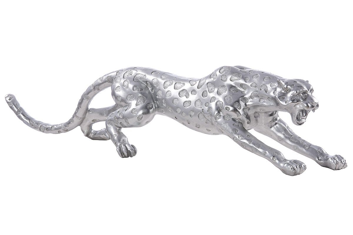 GILDE Dekofigur GILDE Skulptur Gepard - silber - H. 31cm x B. 145cm von GILDE