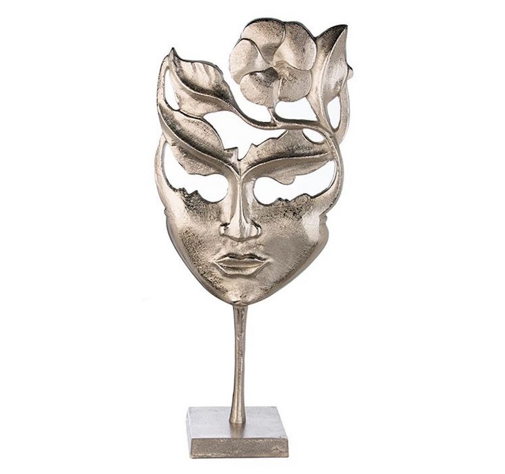 GILDE Dekoobjekt Design Skulptur Blumen Lady aus echtem Aluminium Höhe 57cm Silber von GILDE
