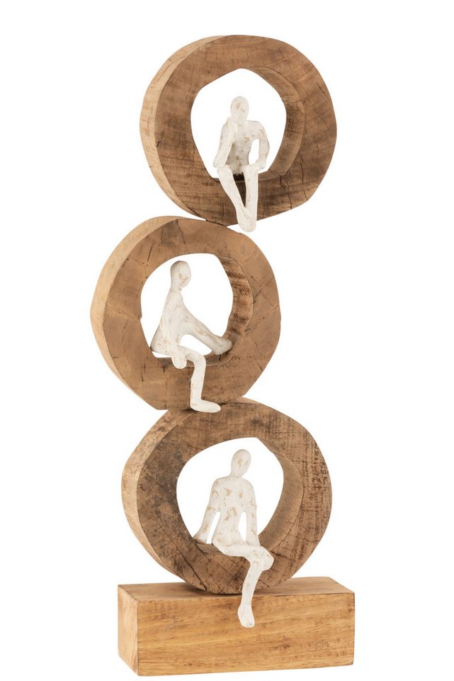 GILDE Dekoobjekt Figur Skulptur DENKER RINGE Mango Holz Geschenk Dekoration Höhe 59cm von GILDE