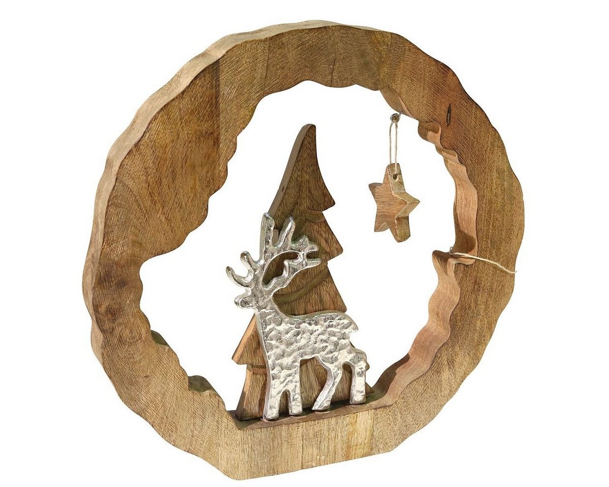 GILDE Dekoobjekt Holz Kreis Besinnlichkeit – Ein harmonisches Zusammenspiel von Mangoho von GILDE