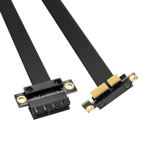 GINTOOYUN PCI-E 1X Erweiterungsadapter Jumper Kabel 90 Grad PCIE 1X männlich auf horizontales 180 Grad weibliches Erweiterungskabel für Grafikkarten,NICs,Soundkarten,etc(11.8Inch)(90 Grad 30CM) von GINTOOYUN