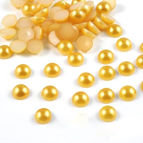 10 mm, 8 mm, 6 mm, 4 mm, Kunstperlen, halbrund, flache Rückseite, Perlen für Bastelarbeiten, Dekoration (Farbe: 1, Größe: 4 mm, 500 Stück) von GIOTEL