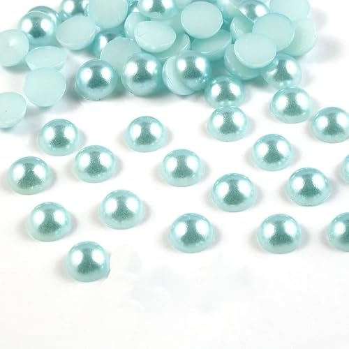 10 mm, 8 mm, 6 mm, 4 mm, Kunstperlen, halbrund, flache Rückseite, Perlen für Bastelarbeiten, Dekoration (Farbe: 12, Größe: 4 mm, 500 Stück) von GIOTEL