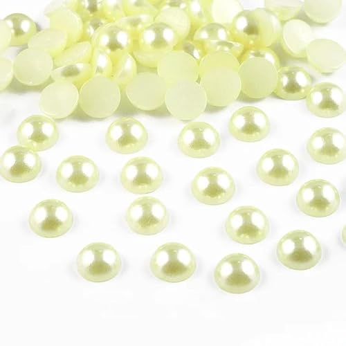 10 mm, 8 mm, 6 mm, 4 mm, Kunstperlen, halbrund, flache Rückseite, Perlen für Bastelarbeiten, Dekoration (Farbe: 8, Größe: 8 mm, 100 Stück) von GIOTEL
