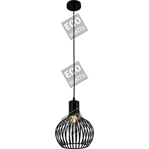 GIRARD SUDRON Hängeleuchte E27 Lampenschirm Metall schwarz außen/innen Kabel PVC Länge 100 cm von GIRARD SUDRON