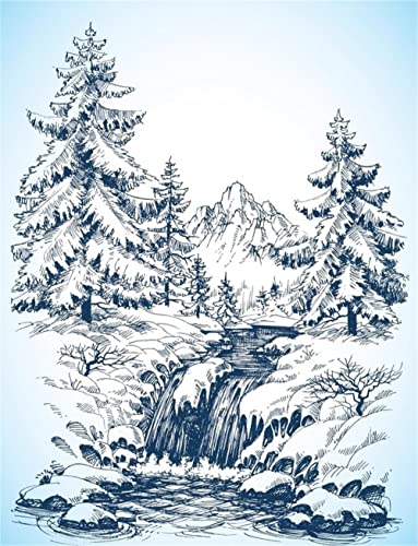 GIVBRO Clear Stamps Vintage Landschaft Muster Transparent Silikon Siegel Prägung Stempel für Kartenherstellung DIY Scrapbooking Tagebuch Dekoration von GIVBRO