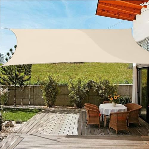 Sonnensegel Rechteckig Wasserdicht Oxford-Stoff Sonnenschutz Garten Balkon Und Terrasse 95% UV Schutz Hoch Dichte Gewebe Wasserdurchlässig Für Patio Pergola Hinterhofa,C,2x4m von GImLy