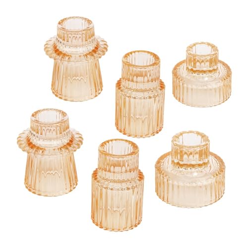 GKKICO Kerzenhalter-Set mit 6 Stück, Kerzenhalter für Stabkerzenleuchter, Einfache Installation, Einfach zu Verwenden von GKKICO