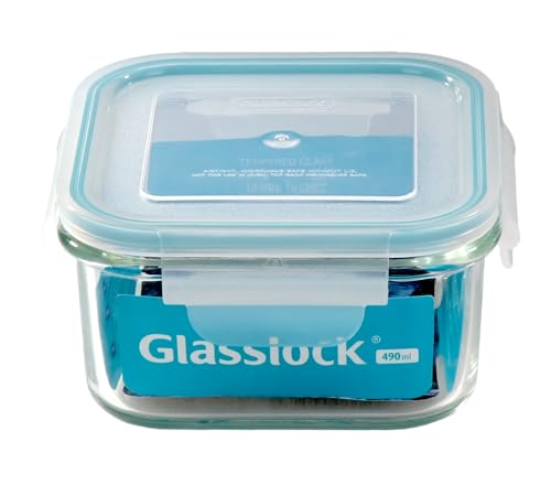 GLASSLOCK 490ml luftdichte quadratische Frischhaltedose aus gehärtetem Glas mit Clip-Deckel, geeignet für Mikrowelle Spülmaschine Tiefkühler BPA frei Lebensmittelbehälter Vorratsdose Meal Prep GLASSLOCK 490ml luftdichte quadratische Frischhaltedose aus gehärtetem Glas mit Clip-Deckel, geeignet für Mikrowelle Spülmaschine Tiefkühler BPA frei Lebensmittelbehälter Vorratsdose Meal Prep von GLASSLOCK