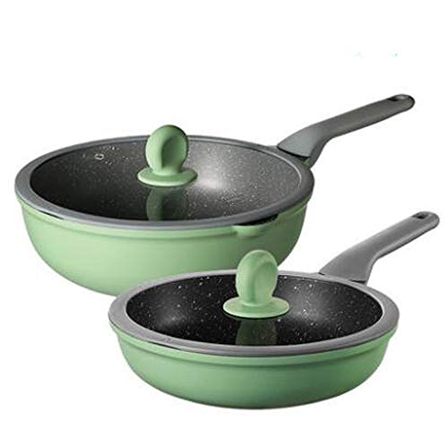 Kochgeschirr-Set, Suppentopf, Bratpfanne, Kochwerkzeug, Antihaft-Pfanne, Küchen-Induktionsherd, Milchtopf, Nudeltopf, Woktopf, Auflauf (Größe: Set Meal 2) () von GLETSF