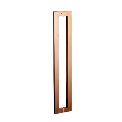 GLFNB Quadratischer Edelstahl-Push-Pull-Türgriff, moderner kommerzieller Eingangstürgriff für Duschglasschiebetür/Scheunentür/Innen-Außentür, einfach zu installieren/Roségold/150 x 146,2 cm von GLFNB