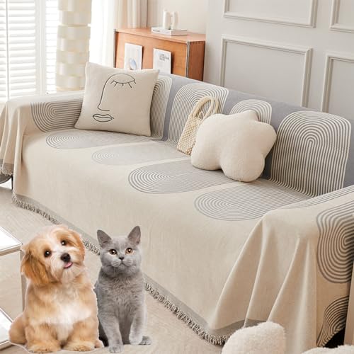 Reversible Chenille Sofa Cover, Double Sided Chenille Sofa Cover, Fine Chenille Sofa Cover, Four Seasons Soft Chenille Double Sided Sofa Towel Couch Covers for Pets (Gray,180*130cm/70.8*51.1in) von GLIART