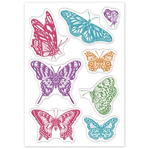 GLOBLELAND Schmetterling Stempel Silikonstempel Clear Stamps Transparentes Stempel Siegel Klare Stempel Schmetterling für Kartenherstellung Dekoration und DIY Scrapbooking Album Dekor von GLOBLELAND